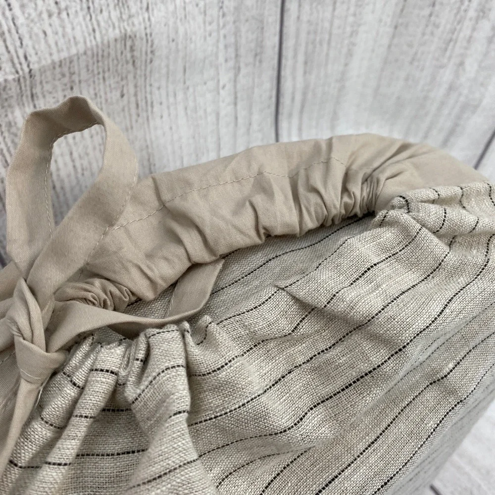 Ella Jayne Duvet Set Full/Queen Natural Linen Black Pinstripe Earthy Farmhouse
